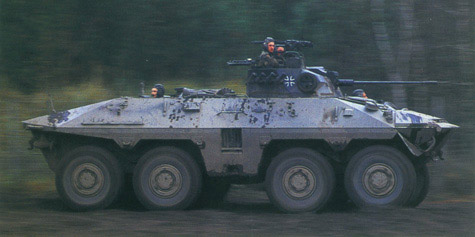 图文：训练中的“山猫”装甲侦察车
