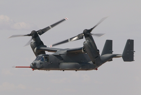 美军CV-22鱼鹰飞机进行电子战能力评估试验