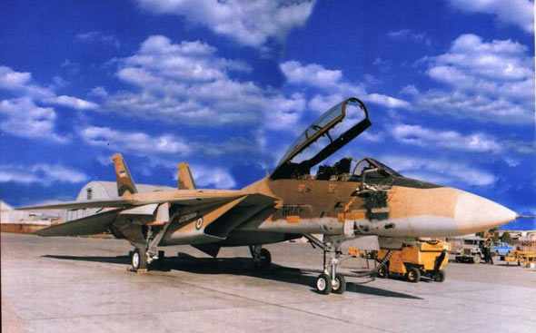 图文:机场上停靠的伊朗空军F-14A雄猫战斗机
